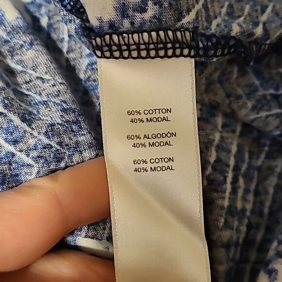 Chicos zenegy womens blue cotton tye die two toned flowy‎ tshirt size 1 - Picture 6 of 6